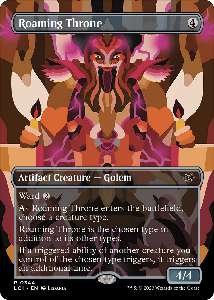 Roaming Throne (LCI-344) [The Lost Caverns of Ixalan] (Borderless) Foil