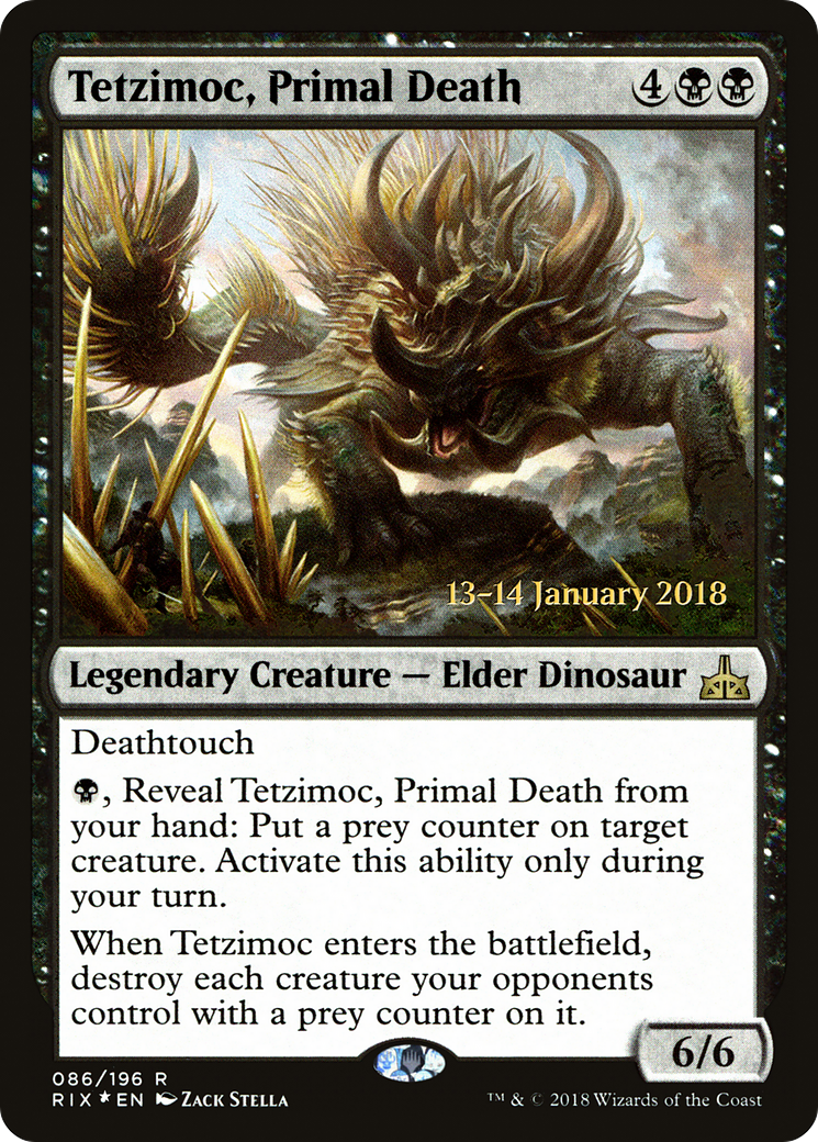 Tetzimoc, Primal Death (PRE-86S) [Rivals of Ixalan Promos] Foil