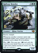 Railway Brawler (PRE-175S) [Outlaws of Thunder Junction Promos] Foil