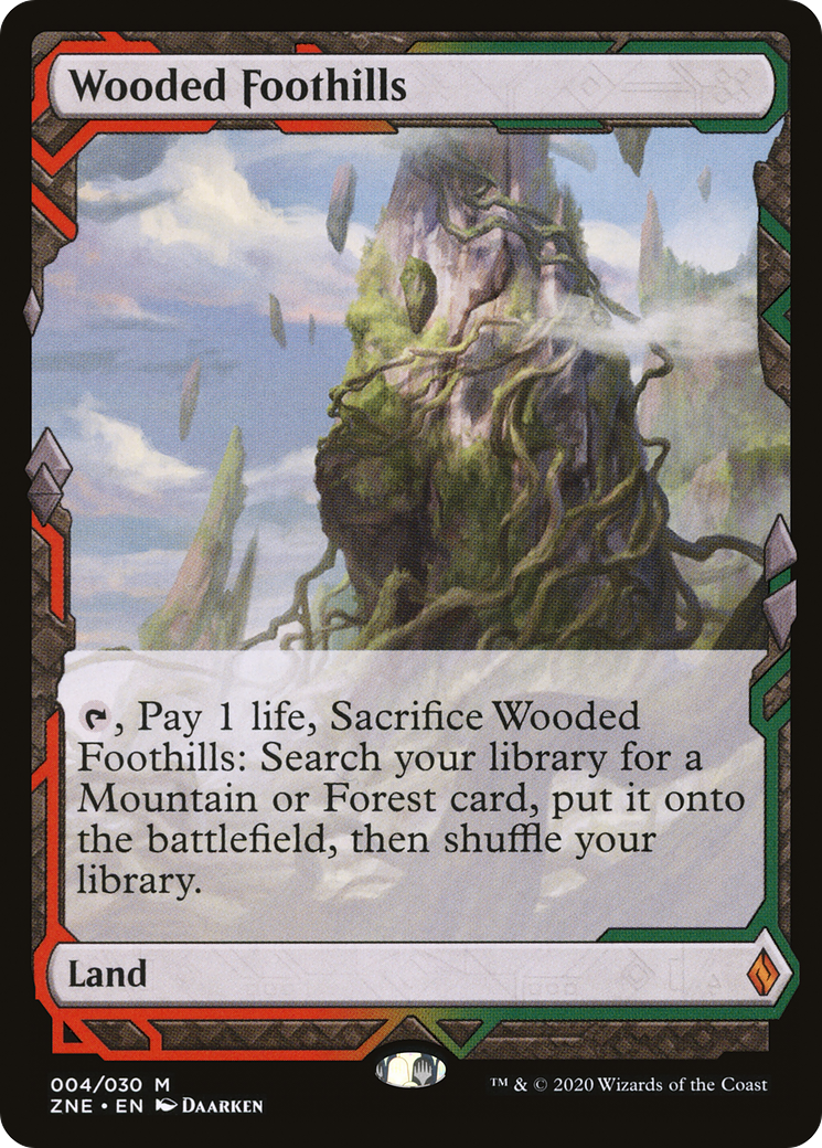 Wooded Foothills (ZNE-004) [Zendikar Rising Expeditions]