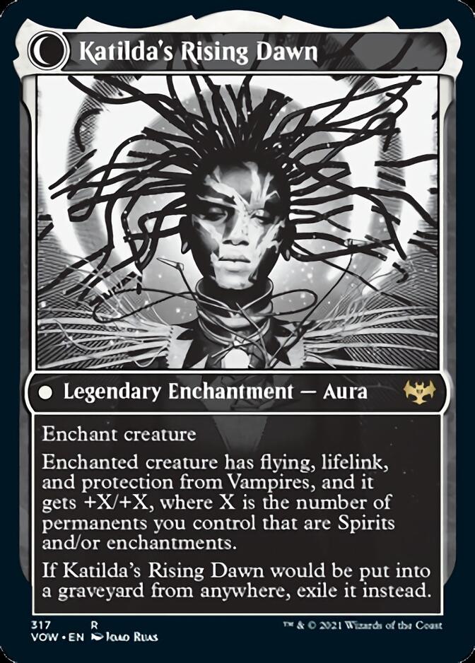 Katilda, Dawnhart Martyr // Katilda's Rising Dawn (VOW-317) [Innistrad: Crimson Vow]: (Showcase, Double Faced Transform) Foil