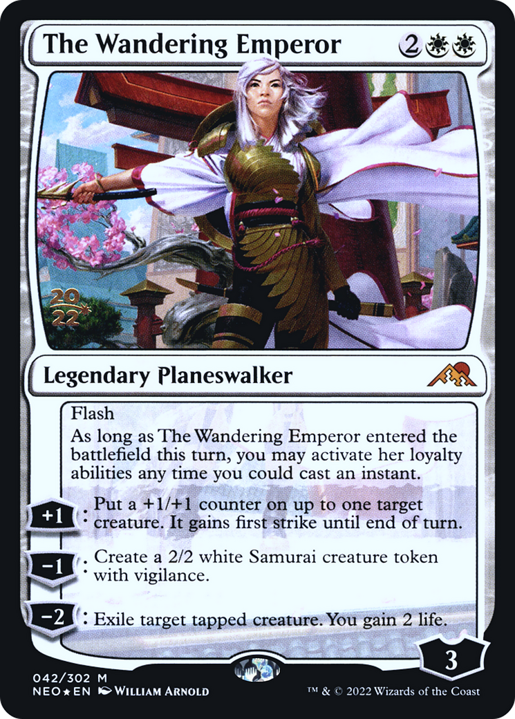 The Wandering Emperor (PRE-042) [Kamigawa: Neon Dynasty Promos] Foil
