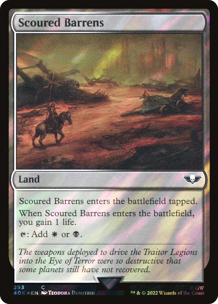 Scoured Barrens (Surge Foil) (40K-293) [Warhammer 40,000 Commander] Foil