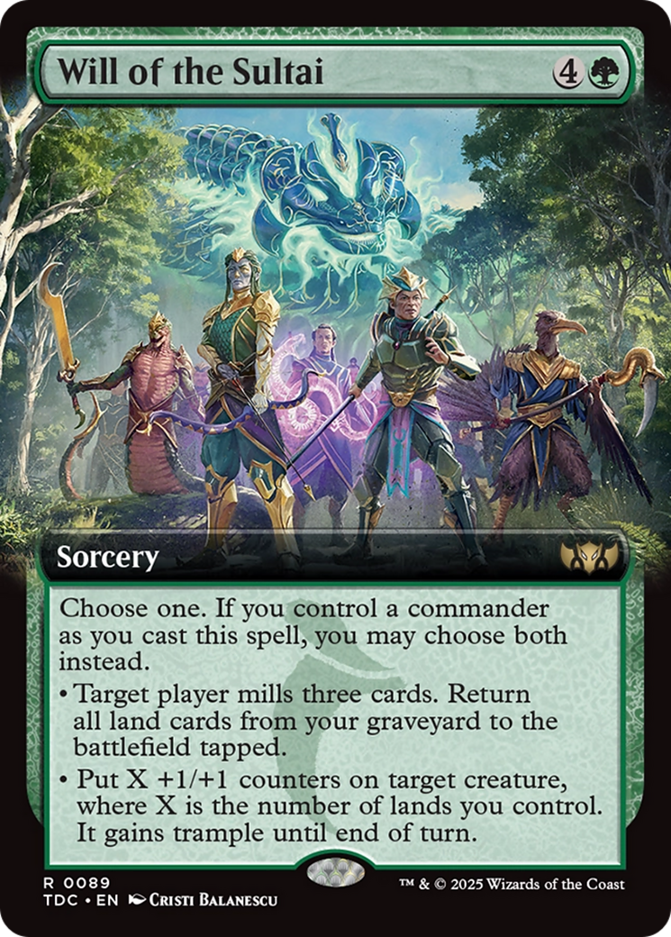 Will of the Sultai (TDC-089) [Commander: Tarkir: Dragonstorm]: (Extended Art)