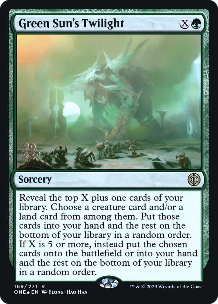 Green Sun's Twilight (PRE-169S) [Phyrexia: All Will Be One Promos] Foil
