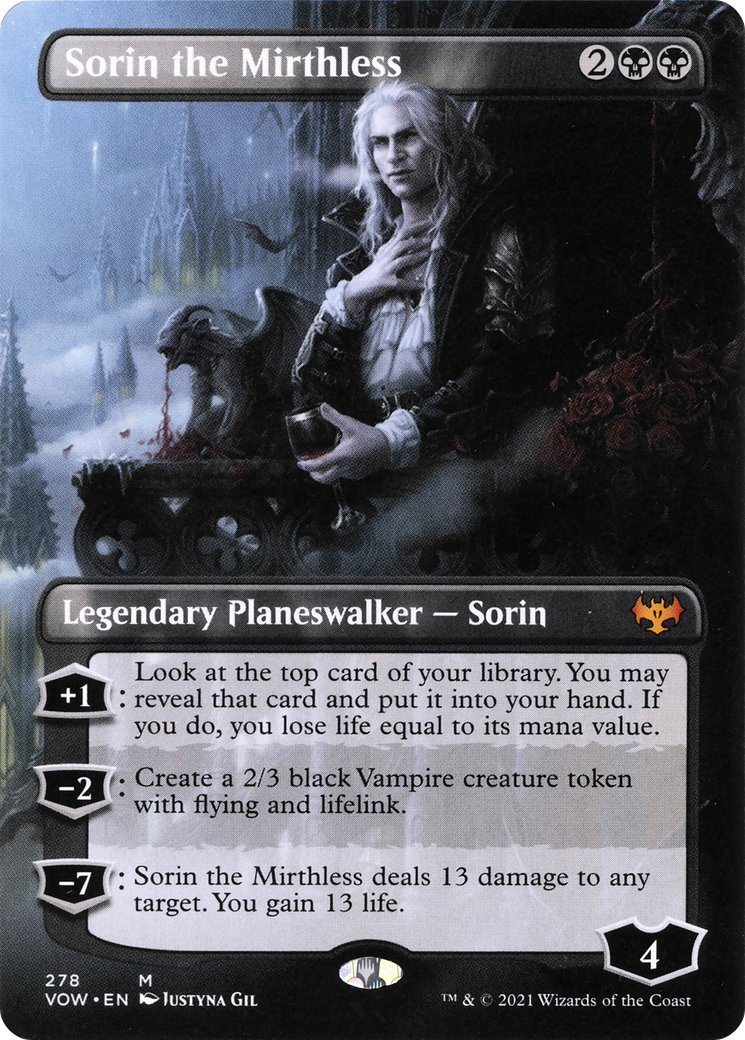 Sorin the Mirthless (Borderless) (VOW-278) (Borderless) [Innistrad: Crimson Vow]
