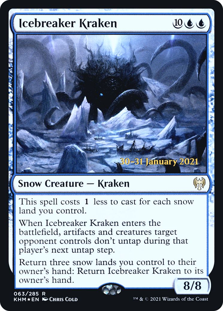 Icebreaker Kraken (PRE-63S) [Kaldheim Promos]: (snow) Foil