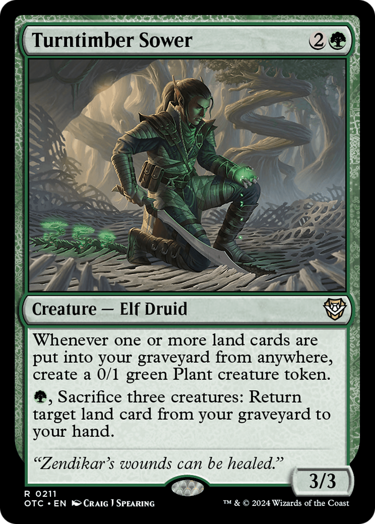 Turntimber Sower (OTC-211) [Outlaws of Thunder Junction Commander]