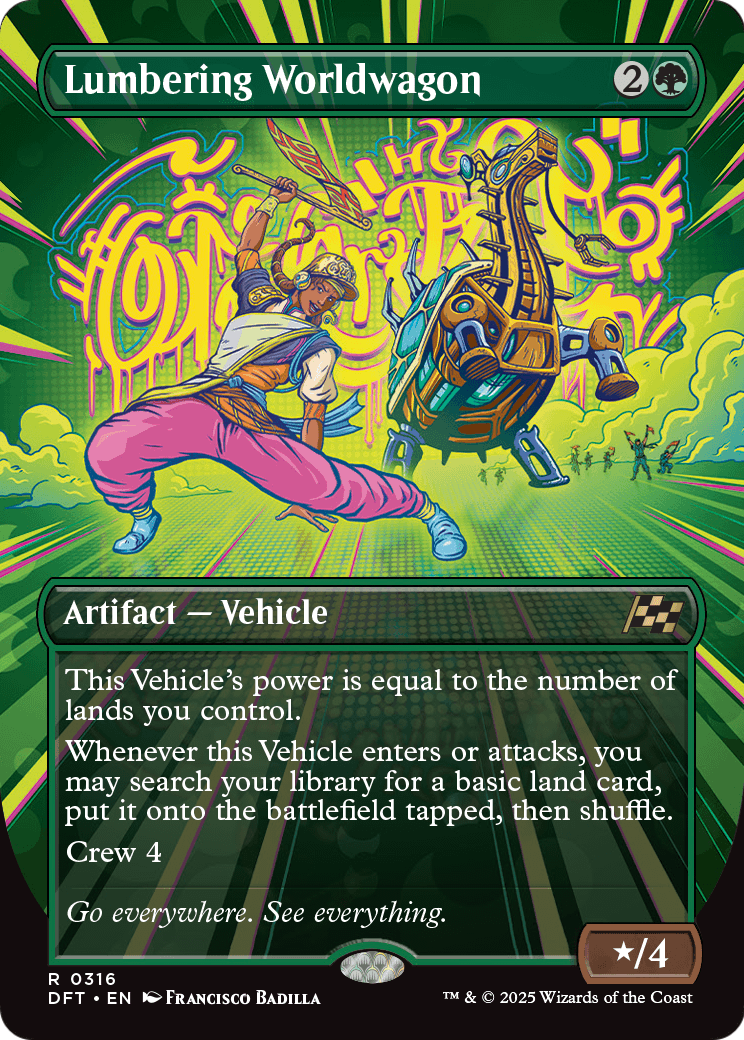 Lumbering Worldwagon (Borderless) (DFT-316) [Aetherdrift] Foil