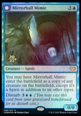 Mirrorhall Mimic // Ghastly Mimicry (PRE-68S) [Innistrad: Crimson Vow Promos]: (Double Faced Transform) Foil