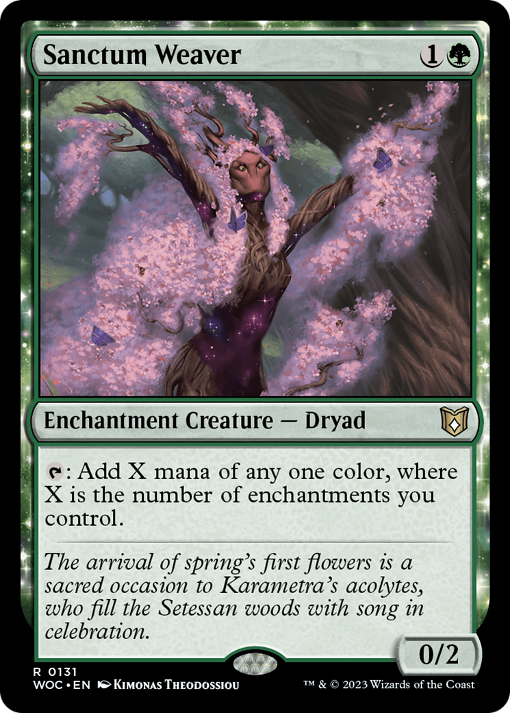 Sanctum Weaver (WOC-131) [Wilds of Eldraine Commander]: (enchantment)