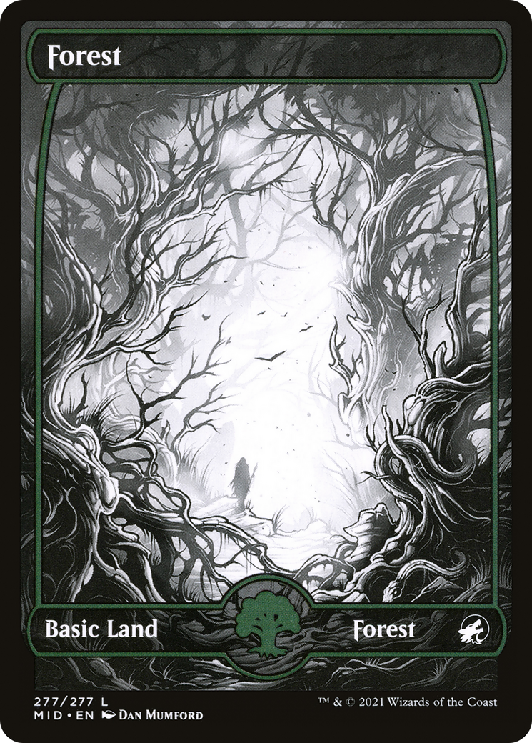 Forest (MID-277) [Innistrad: Midnight Hunt]: (Full Art, Showcase)