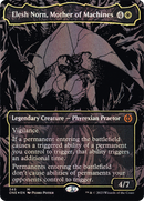Elesh Norn, Mother of Machines (Oil Slick Raised Foil) (ONE-345) (Borderless) [Phyrexia: All Will Be One] Foil