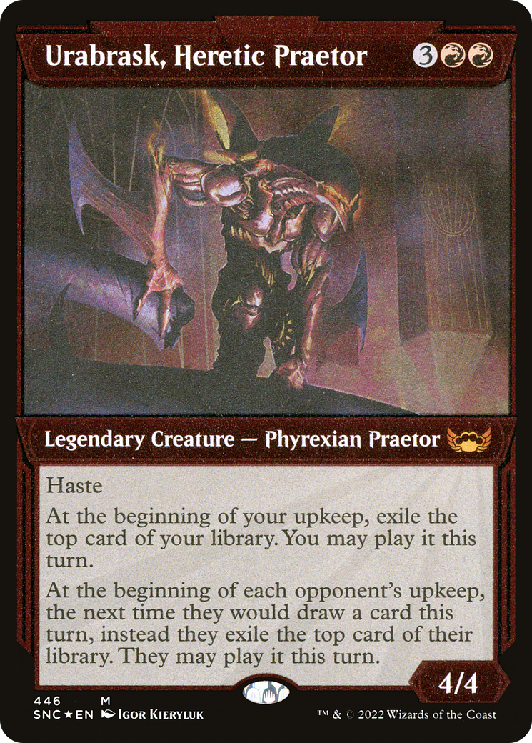 Urabrask, Heretic Praetor (Showcase) (Foil Etched) (SNC-446) [Streets of New Capenna] Foil