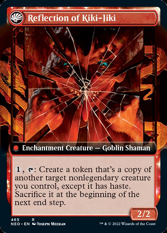 Fable of the Mirror-Breaker // Reflection of Kiki-Jiki (NEO-465) [Kamigawa: Neon Dynasty]: (Extended Art, fandfc, enchantment) Foil