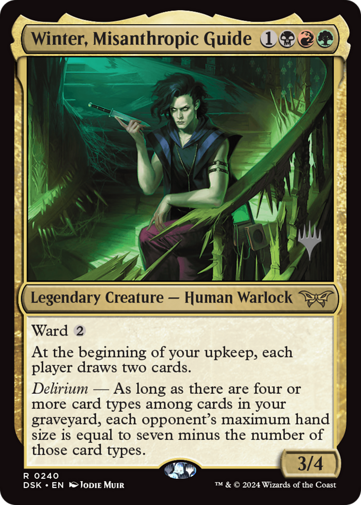 Winter, Misanthropic Guide (PPDSK-240P) [Duskmourn: House of Horror Promos] Foil