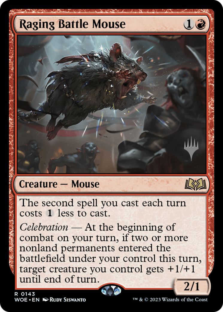 Raging Battle Mouse (PPWOE-143P) [Wilds of Eldraine Promos]