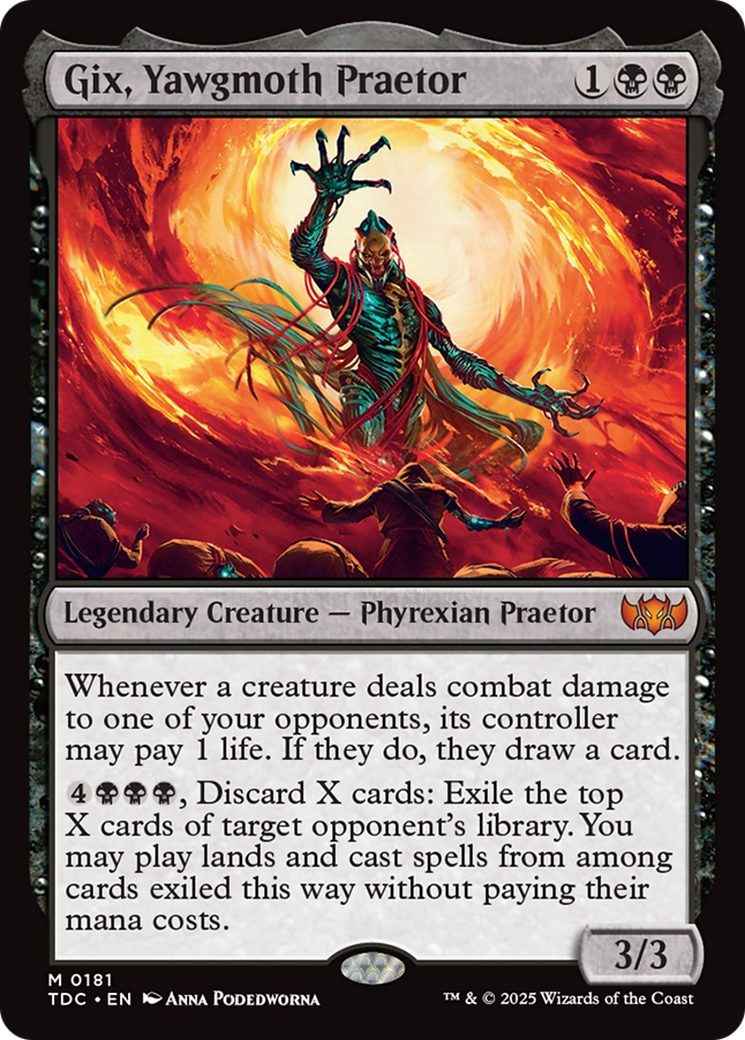 Gix, Yawgmoth Praetor (TDC-181) [Commander: Tarkir: Dragonstorm]