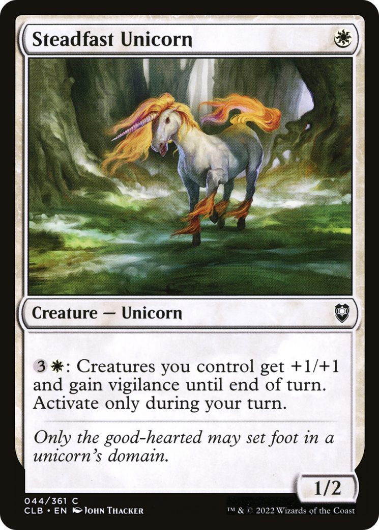 Steadfast Unicorn (CLB-044) [Commander Legends: Battle for Baldur's Gate]