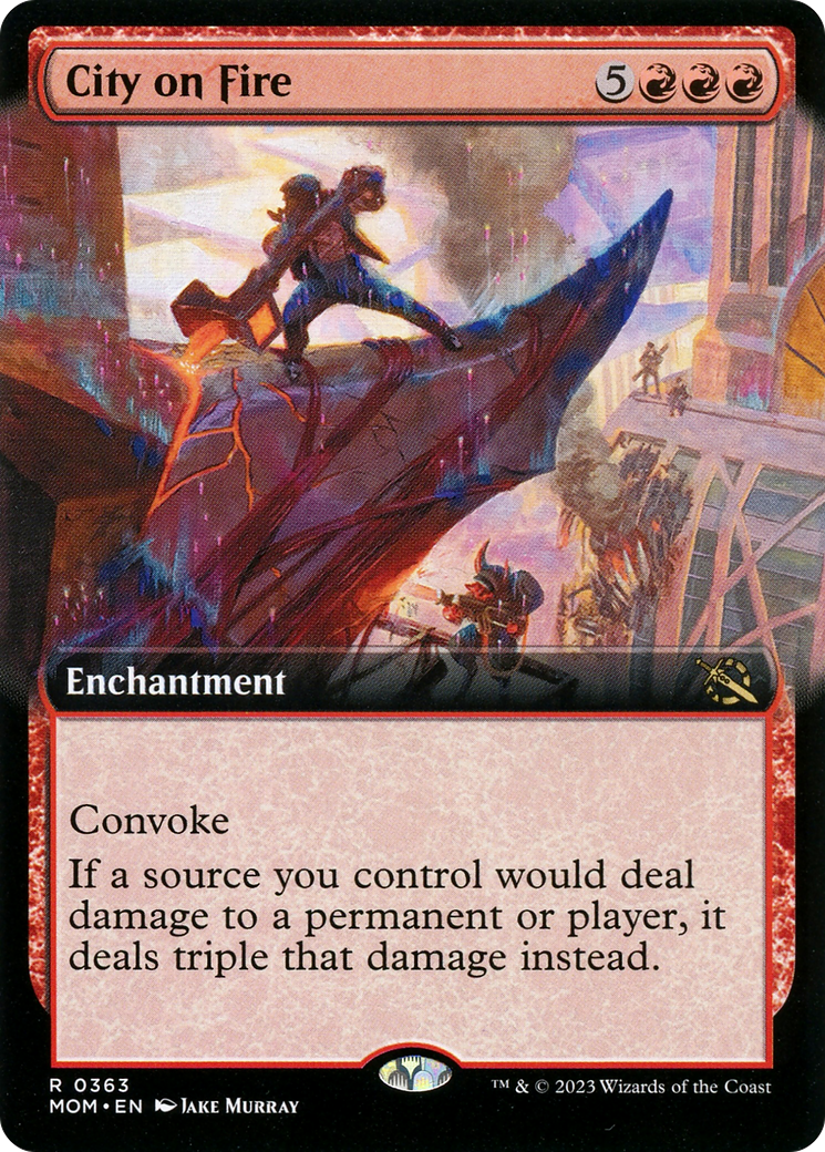 City on Fire (MOM-363) [March of the Machine]: (Extended Art) Foil