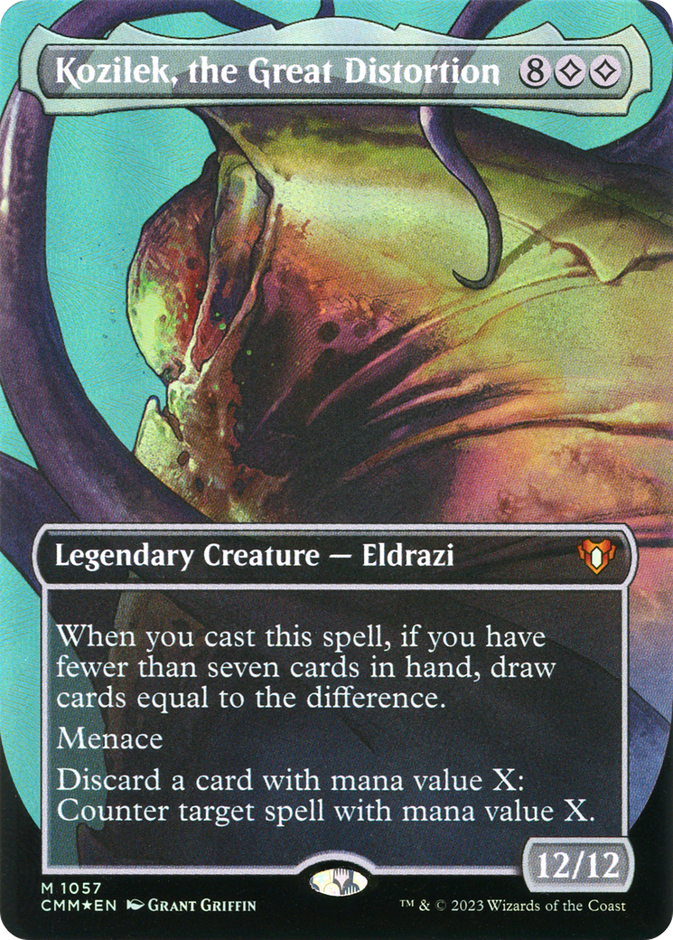 Kozilek, the Great Distortion (CMM-1057) [Commander Masters] (Borderless) Foil