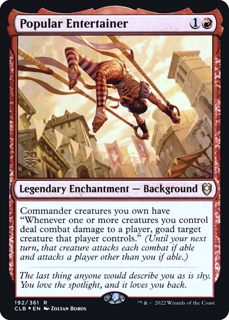 Popular Entertainer (PRE-192) [Battle for Baldur's Gate Promos] Foil