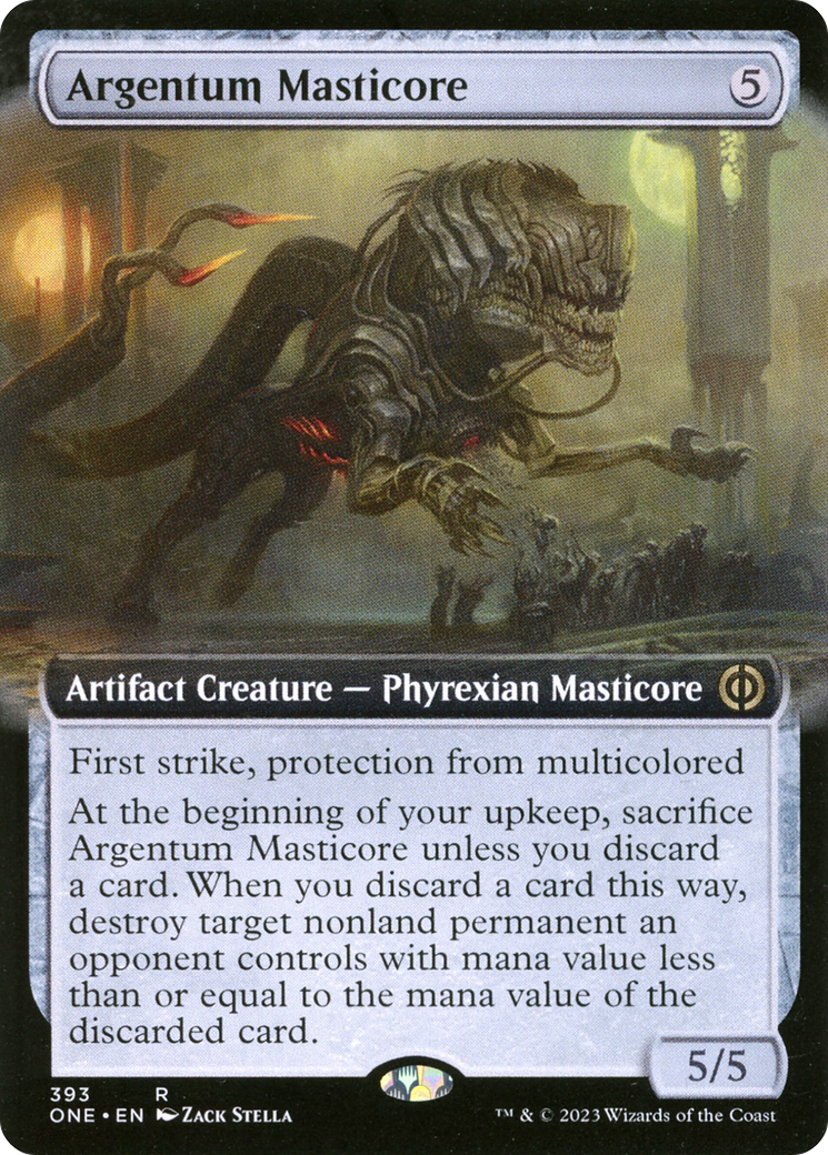 Argentum Masticore (ONE-393) [Phyrexia: All Will Be One]: (Extended Art) Foil