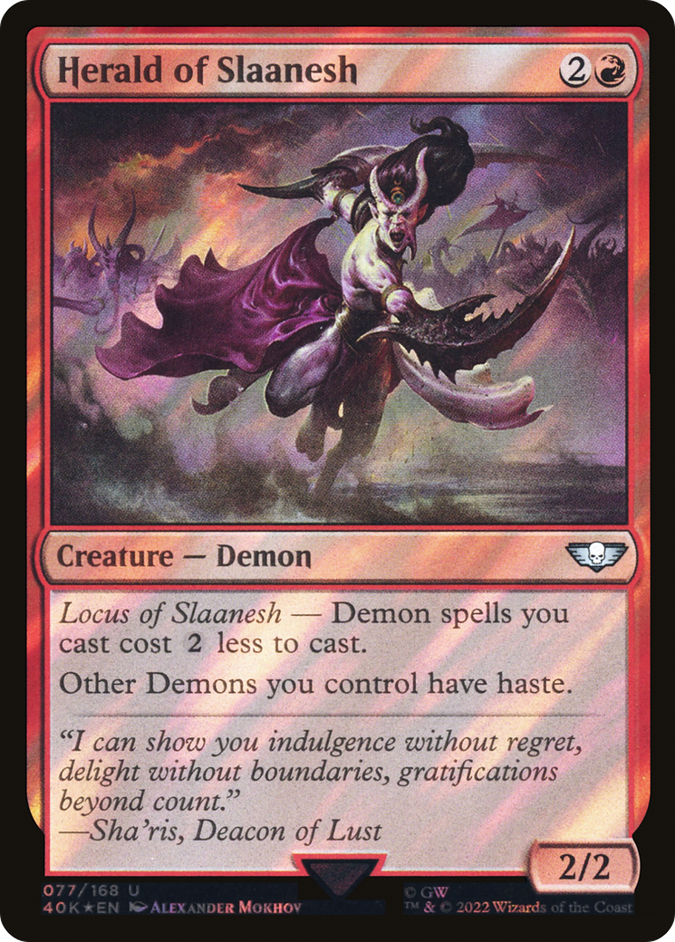 Herald of Slaanesh (Surge Foil) (40K-077) [Warhammer 40,000 Commander] Foil
