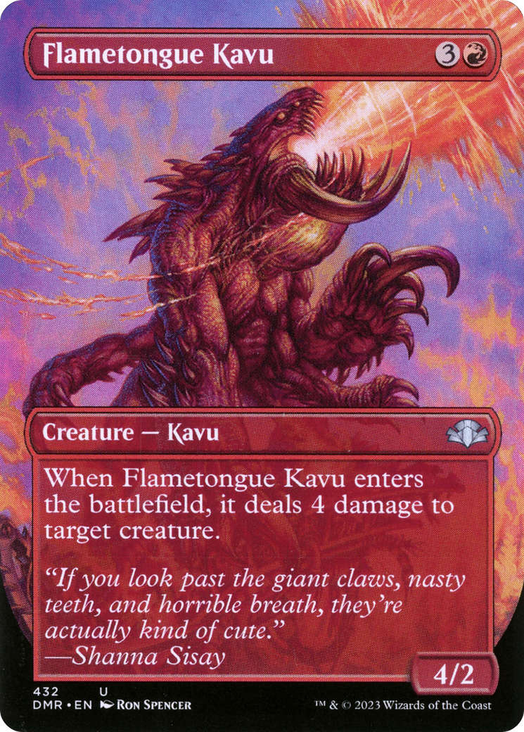 Flametongue Kavu (DMR-432) [Dominaria Remastered] (Borderless) Foil