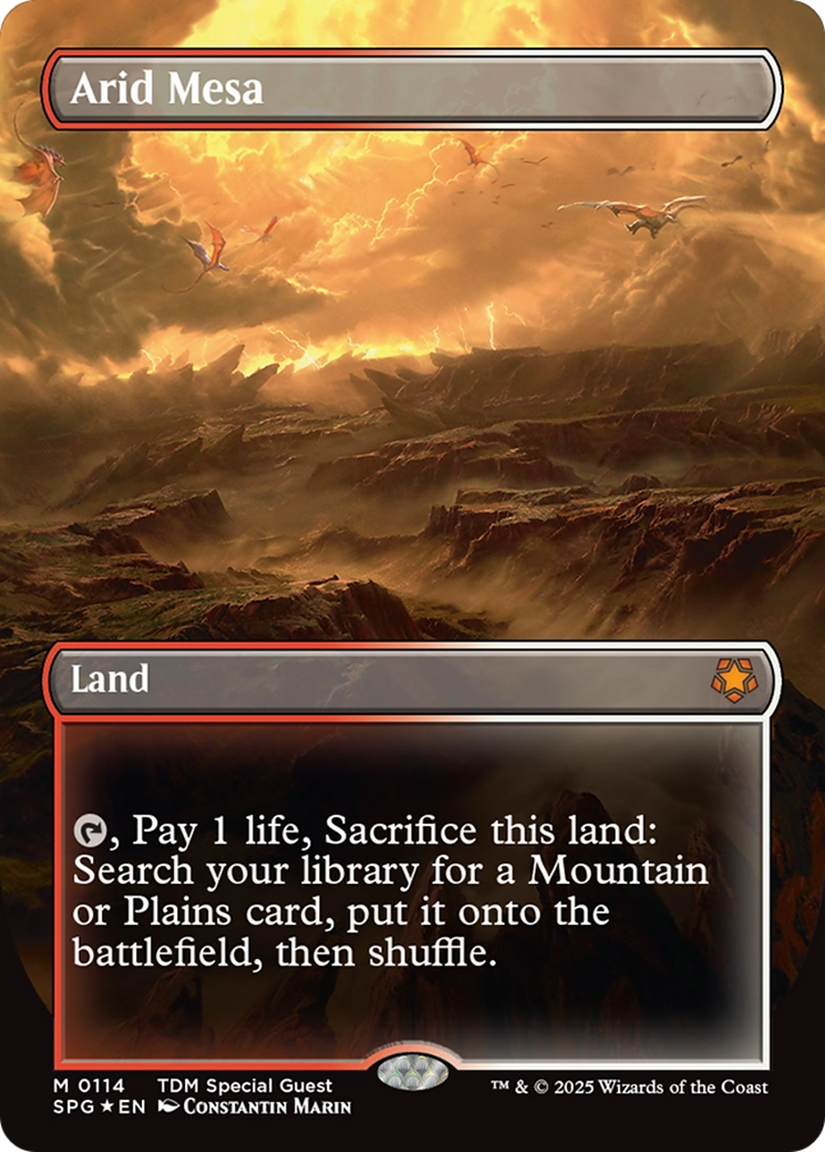 Arid Mesa (Borderless) (Dragonscale Foil) (SPG-114) [Special Guests] (Borderless) Foil