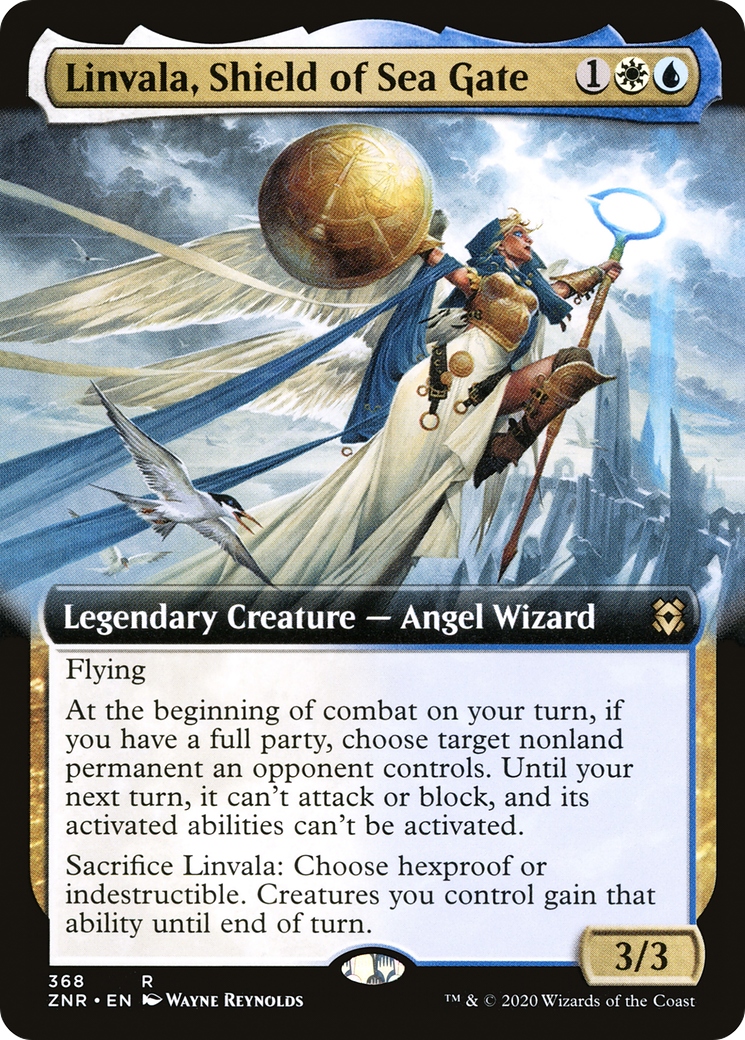 Linvala, Shield of Sea Gate (ZNR-368) [Zendikar Rising]: (Extended Art)