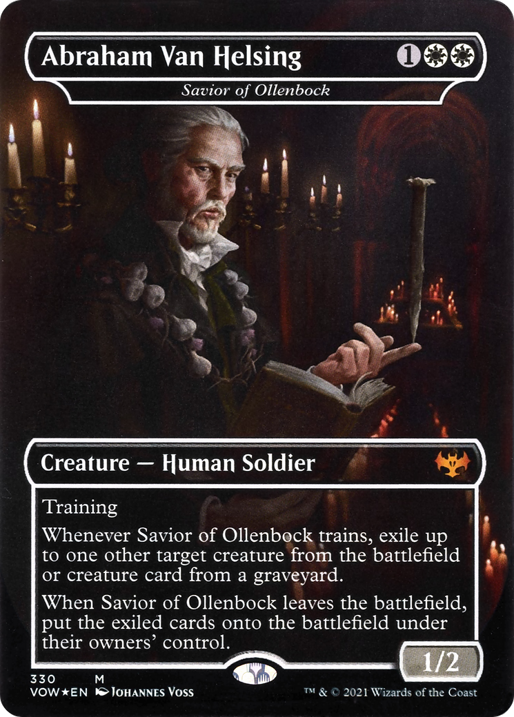 Abraham Van Helsing - Savior of Ollenbock (VOW-330) (Borderless) [Innistrad: Crimson Vow] Foil