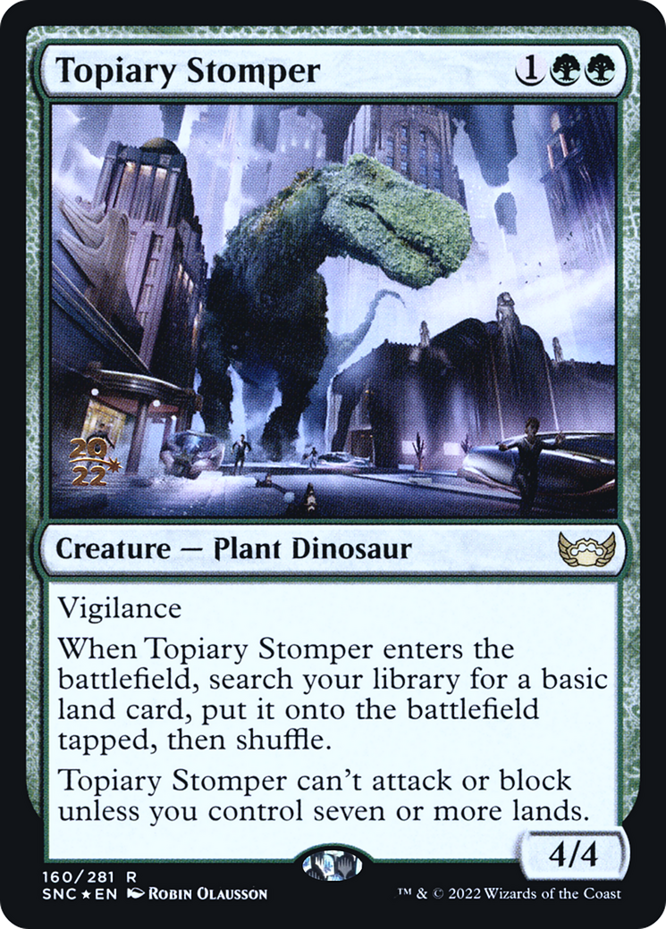 Topiary Stomper (PRE-160) [Streets of New Capenna Promos] Foil