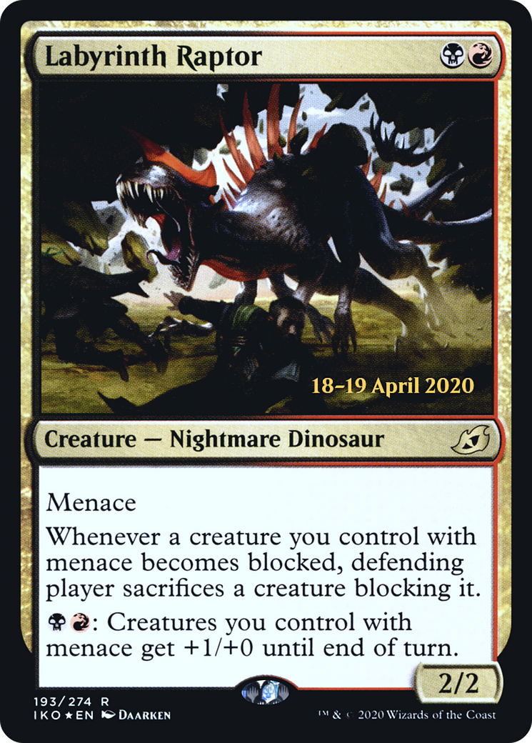 Labyrinth Raptor (PRE-193S) [Ikoria: Lair of Behemoths Promos] Foil
