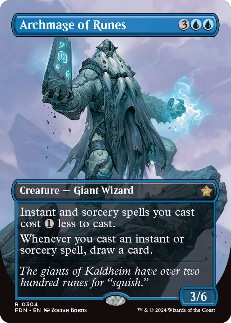 Archmage of Runes (FDN-304) [Foundations] (Borderless) Foil