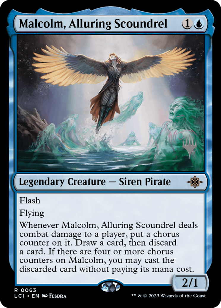 Malcolm, Alluring Scoundrel (PPLCI-63P) [The Lost Caverns of Ixalan Promos] Foil