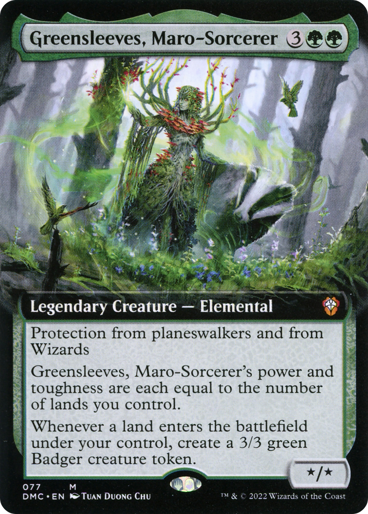 Greensleeves, Maro-Sorcerer (DMC-077) [Dominaria United Commander]: (Extended Art)