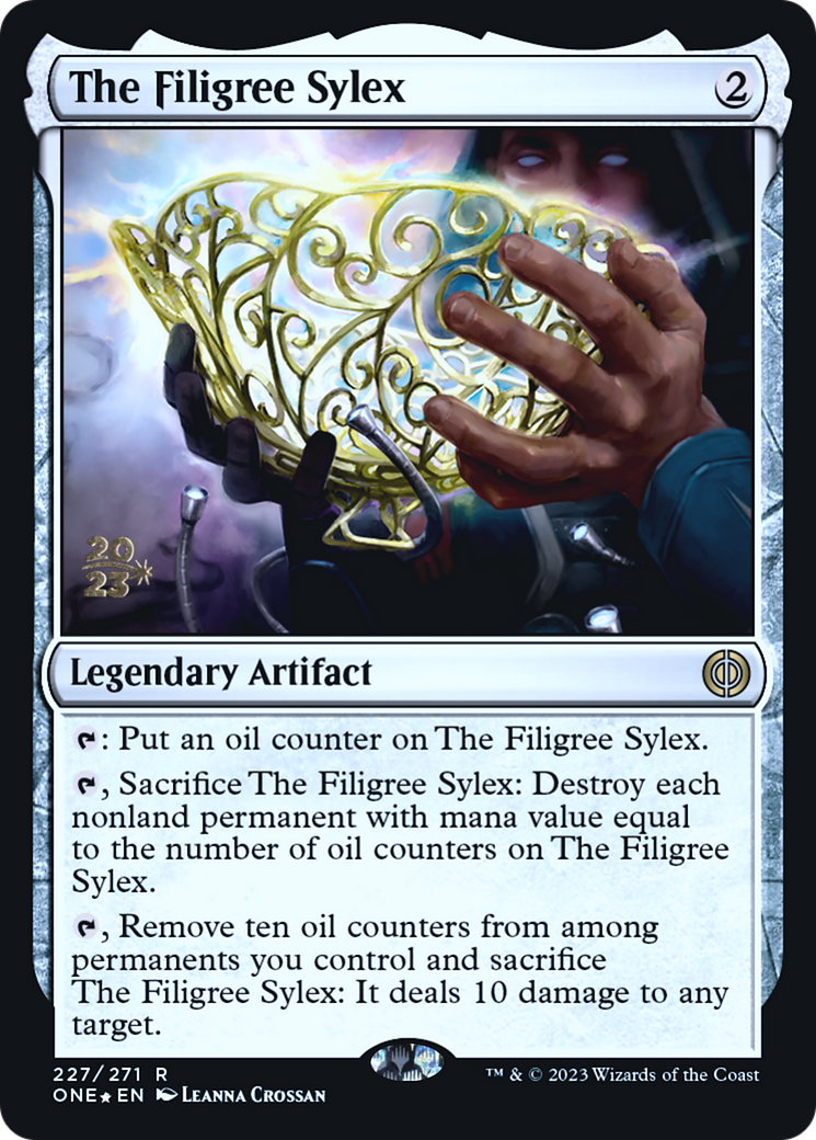 The Filigree Sylex (PRE-227S) [Phyrexia: All Will Be One Promos] Foil