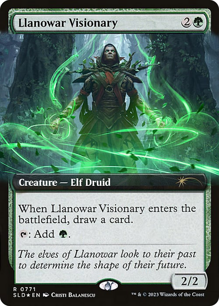 Llanowar Visionary (SLD-771) [Secret Lair Drop]: (Extended Art) Foil