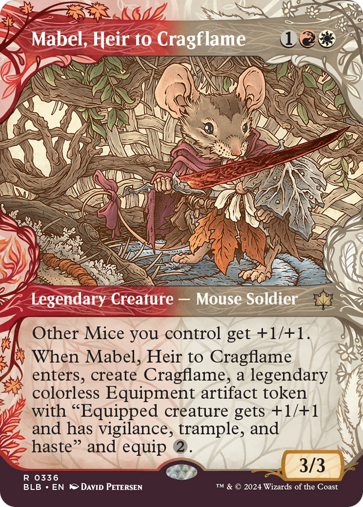 Mabel, Heir to Cragflame (BLB-336) [Bloomburrow]: (Showcase) (Borderless) Foil