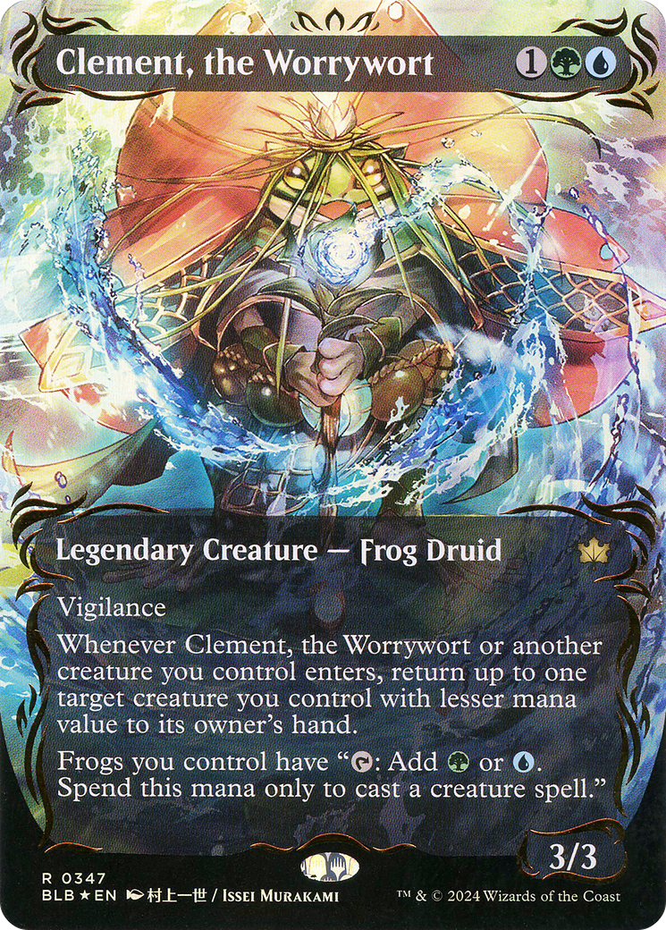 Clement, the Worrywort (BLB-347) [Bloomburrow]: (Showcase) (Borderless) Foil