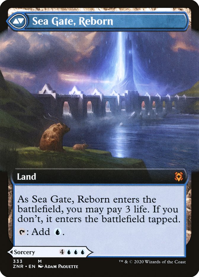 Sea Gate Restoration // Sea Gate, Reborn (ZNR-333) [Zendikar Rising]: (Extended Art) Foil