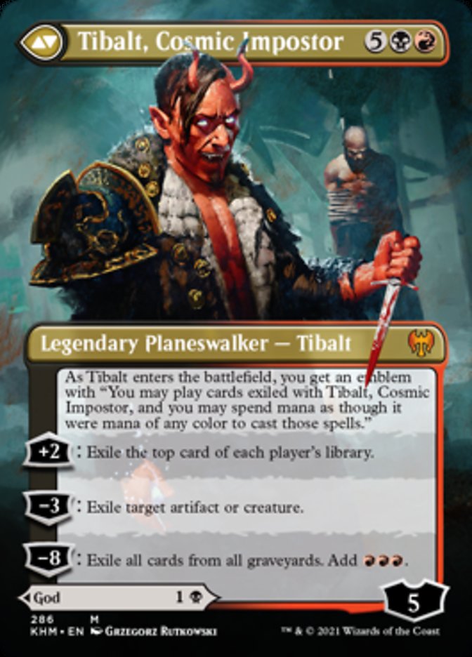 Valki, God of Lies // Tibalt, Cosmic Impostor (KHM-286) [Kaldheim] (Borderless) Foil