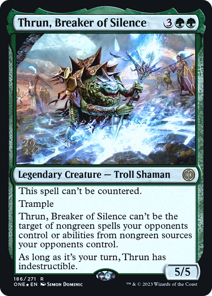 Thrun, Breaker of Silence (PRE-186S) [Phyrexia: All Will Be One Promos] Foil