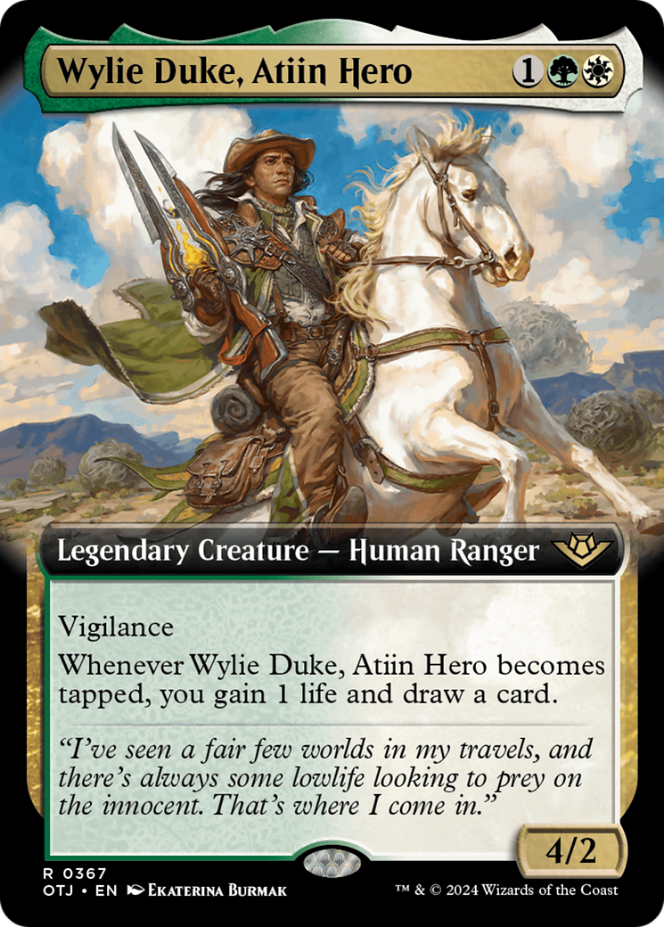 Wylie Duke, Atiin Hero (OTJ-367) [Outlaws of Thunder Junction]: (Extended Art)