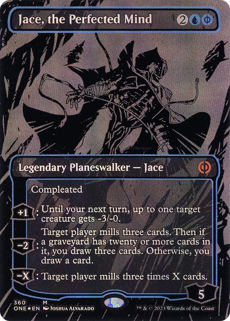 Jace, the Perfected Mind (ONE-360) [Phyrexia: All Will Be One] (Borderless) Foil
