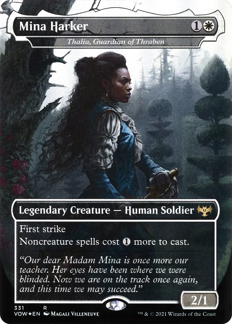Mina Harker - Thalia, Guardian of Thraben (VOW-331) (Borderless) [Innistrad: Crimson Vow]