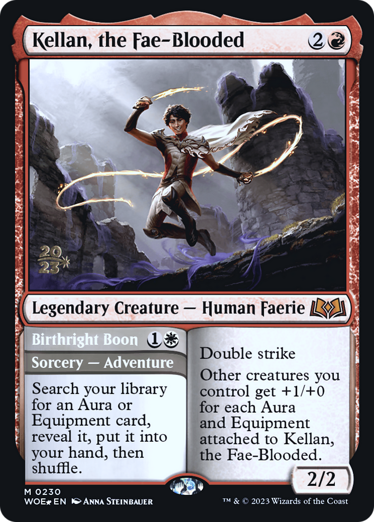 Kellan, the Fae-Blooded // Birthright Boon (PRE-230S) [Wilds of Eldraine Promos] Foil