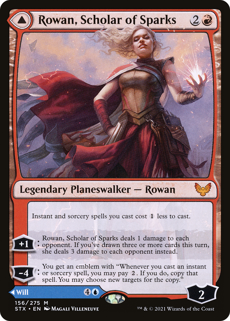 Rowan, Scholar of Sparks // Will, Scholar of Frost (STX-156) [Strixhaven: School of Mages] Foil