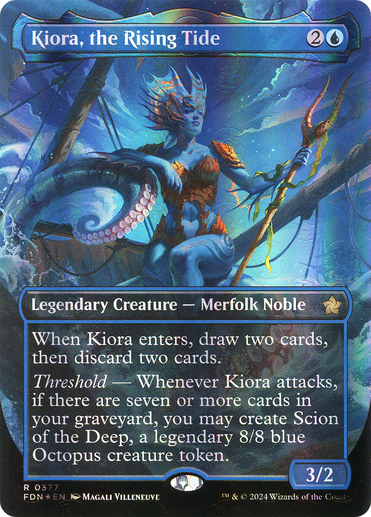 Kiora, the Rising Tide (FDN-377) [Foundations] (Borderless) Foil